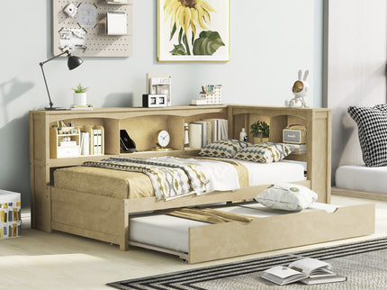 Daybed With Trundle, Storage Cabinets, USB Ports