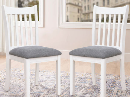 Modern Dining Chair, Wooden Back, Cushion Seats (Set of 2)