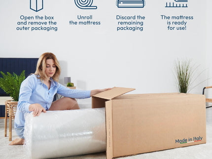 12'' Hybrid Mattress With Pocket Springs And Memory Foam, Medium Firm Support - White - Queen