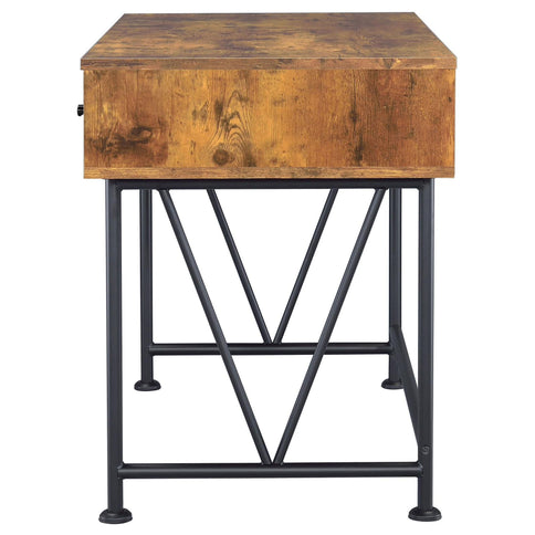 3 Drawer Writing Desk With Handles - Brown