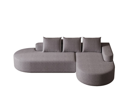 Modern Curved Sofa, L-Shaped Modular Sectional Set With 3 Pillows