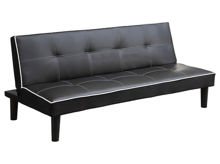 Cranston - Armless Sofa Bed With Contrast Piping - Black
