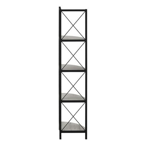 Bookshelf, Bookcase, Etagere, Corner, 4 Tier, Office, Marble Look Contemporary & Modern