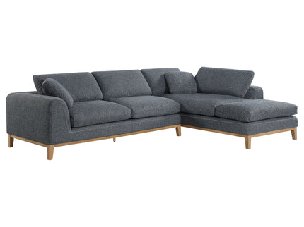 Harlan - L-Shape Upholstered Sectional With Pillows - Gray