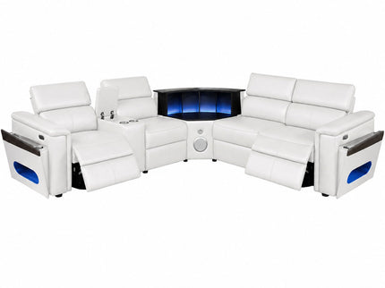 Nova - Sectional With Bluetooth Speaker, LED And Lifting Wine Cabinet