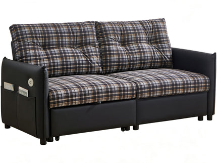 Sleeper Sofa, Expandable Sectional With Ottoman For Living Room
