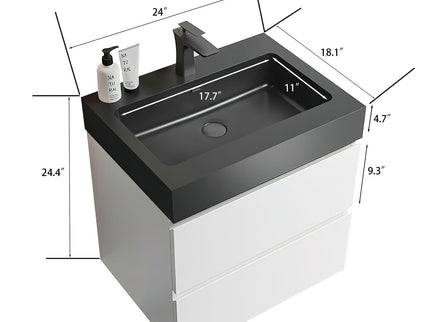 Alice - Bathroom Vanity With Large Storage, Sink, Wall Mounted