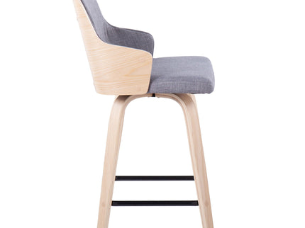 Stella - Contemporary Fixed Height Counter Stool With Swivel Square Footrest (Set of 2)