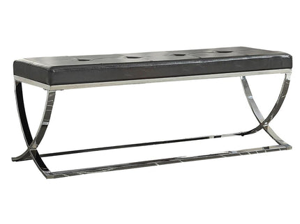 Curve Leg Bench With Upholstery - Black