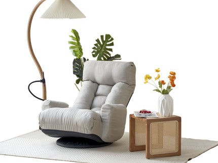 Adjustable Swivel Lounge Chair With 360 Degree Rotating Seat And Headrest Support