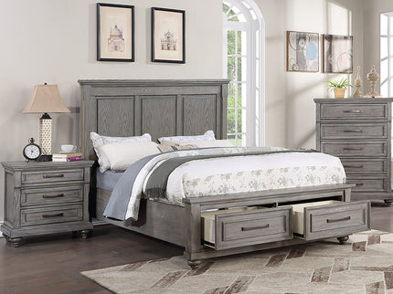 Bed With Drawers, Tall Panel Headboard