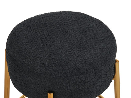 Round Bar Stools (Set of 2), Contemporary Upholstered Dining Stools For Kitchens, Coffee Shops And Bar Stores - Legs