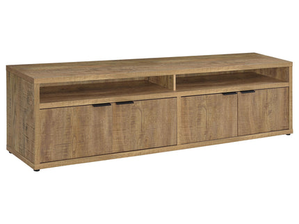 Palmer - 4 Door TV Stand With Open Shelves - Mango Color