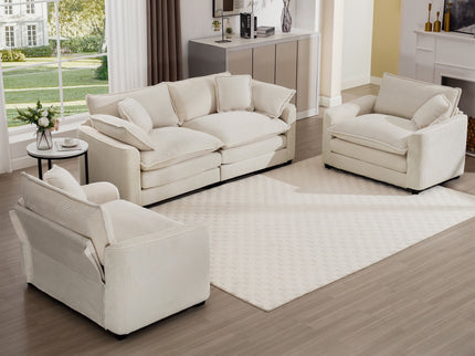 Elegant Oversized Sectional Sofa Set With Deep Seats And Flexible Layout