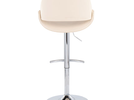 Fabrico - Contemporary Adjustable Bar Stool With Rounded T Footrest (Set of 2)
