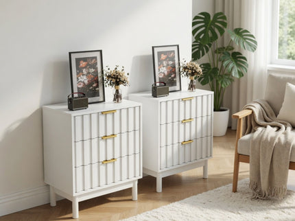 Fluted 3 Drawer Dresser