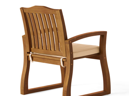 Della - Wood Armchair (Set of 2) Outdoor Dining Chairs - Cream