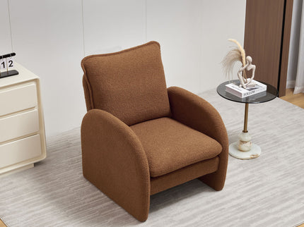 Modern Sherpa Upholstered Accent Chair, Comfortable Living Room Armchair, Lounge Chair For Bedroom, And Office