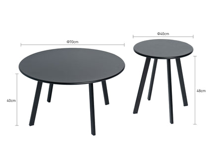 Round Nesting Coffee Table (Set of 2) - Black