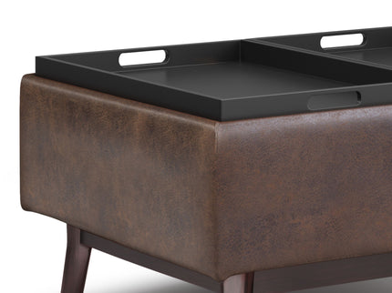 Owen - Tray Top Small Coffee Table Upholstered Storage Ottoman