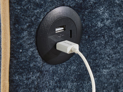 Pull Out Sofa Bed With Adjustable 3 Position Backrest, USB Charging Ports, Side Pockets