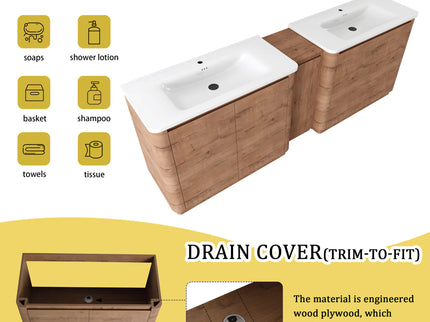 Soft Close Door Freestanding Bathroom Vanity With Sink, 1 Small Storage Cabinet