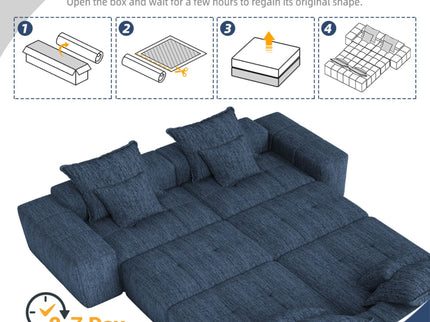 Modern Oversized Diy Combination Modular Sectional Sofa & Pillows