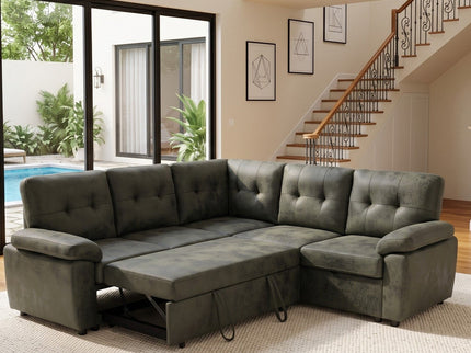 Convertible Sectional Sofa Bed & Pull Out Sleeper And Storage