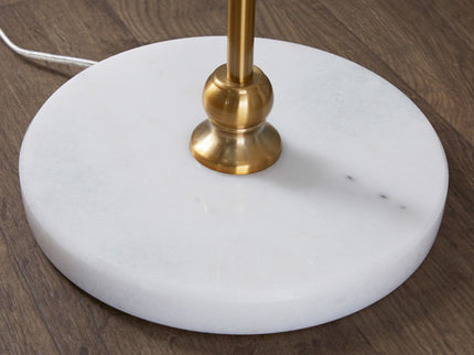 Leslie - Glam / Art Deco Floor Lamp - Gold / White