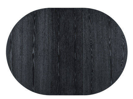 5 Piece Dining Set Extendable Round Table And 4 Chairs - Black / Oak