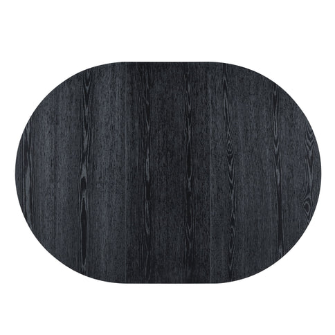 5 Piece Dining Set Extendable Round Table And 4 Chairs - Black / Oak