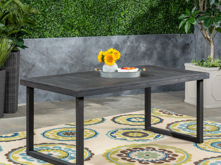 Outdoor Acacia Wood Dining Table, Sandblast Finish