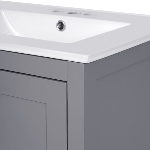 Bathroom Vanity With Integrated Undermount Ceramic Sink, 2 Doors And 1 Drawer, Soft Close Hinges