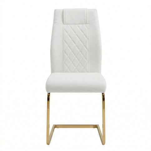 High Back Dining Chairs For Dining & Kitchen Room (Set of 4) - Golden / White