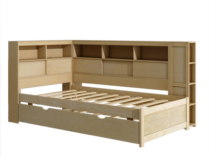 Daybed With Storage Shelves, USB Charging, And Trundle Bed