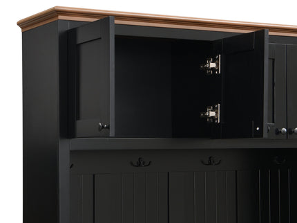 Entryway Hall Tree With Storage Bench, Coat Rack Shoe Bench With Cabinets