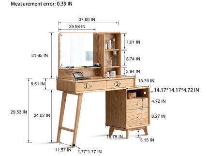Compact Table Dresser, Accessories Storage Width Drawer - Natural