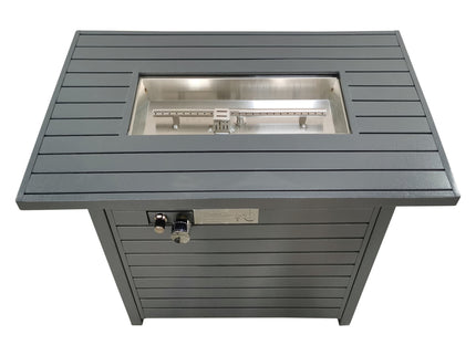 Outdoor Fire Pit Table With Lid, Durable Construction - Gray