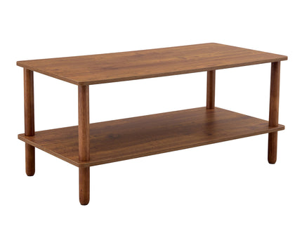Modern 2 Tier Coffee Table With Open Storage Shelf For Living Room