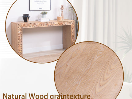 Rustic Wood Console Table With Natural Log Accents, Entryway Table, Narrow Sofa Table, Hallway Accent Table, Modern Farmhouse Style - Natural