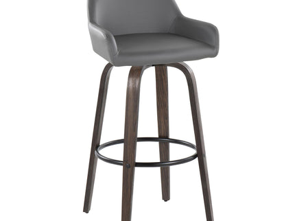 Daniella - Contemporary Fixed Height, Barstool With Swivel With Round Footrest (Set of 2)