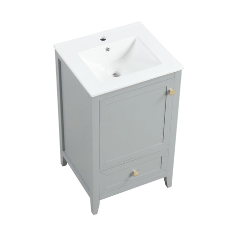 Bathroom Vanity With Sink, Soft Closing Cabinet Door, Storage Rack And Drawer