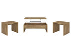 Light Brown / 3 Pc. Coffee Table, 2 End Tables