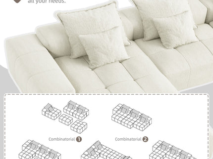Modern Oversized Diy Combination Modular Sectional Sofa With Pillows
