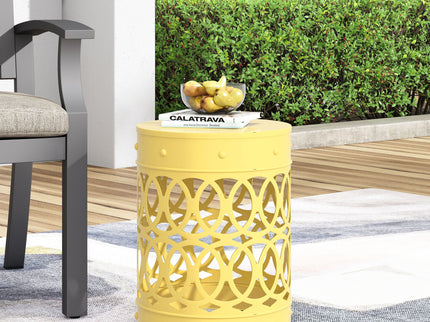 Outdoor Metal Large End Table, Modern Design