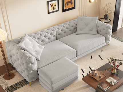 3 In 1 Convertible Sleeper, Deep Seat Pull Out Sofa Bed, Button Tufted