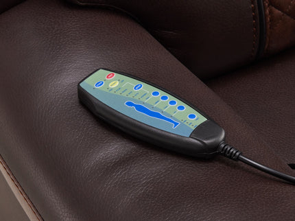 Heated Massage Recliner With Remote Control - Brown