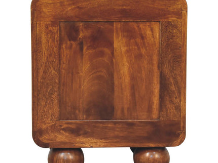 Open Woven Bedside Table, 1 Drawer - Chestnut