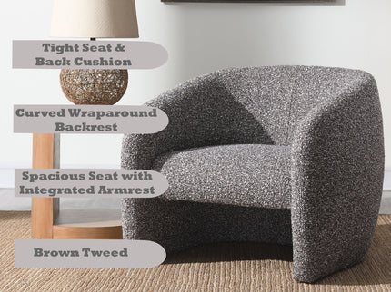 Livia - Accent Chair - Brown / Gray