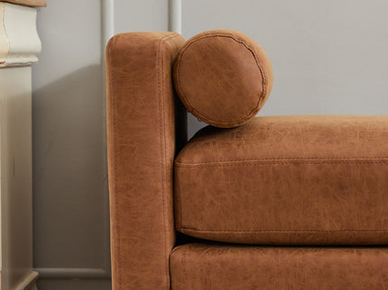 Elegant Upholstered Bench Daybed Ottoman With Bolster Pillows